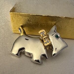 Scottie Dog Brooch with Rhinestones